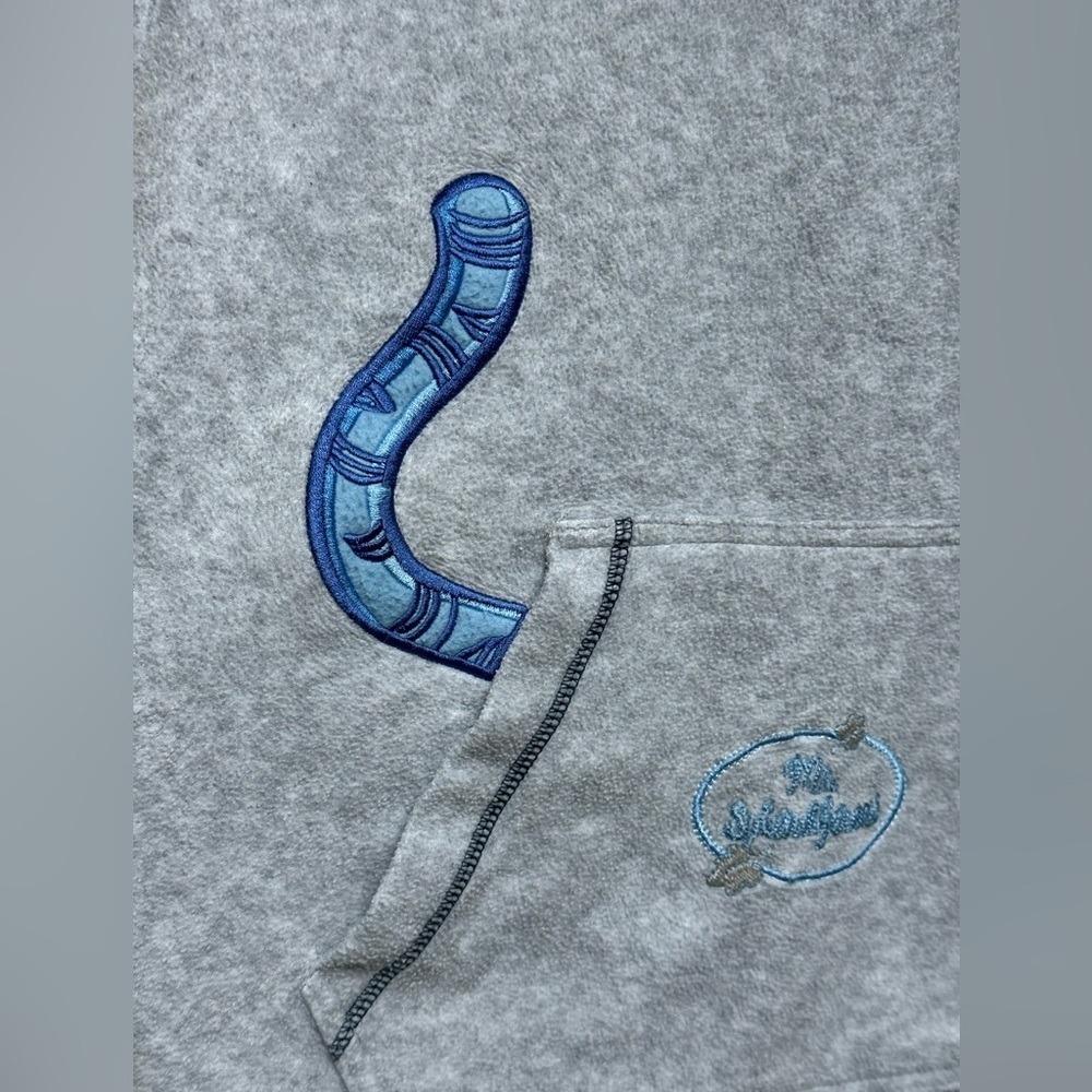 Vtg Y2K Tigger "Mr.Splendiferous" Fleece Embroidered Hoodie Grey/Blue Women's M - Picture 4 of 12